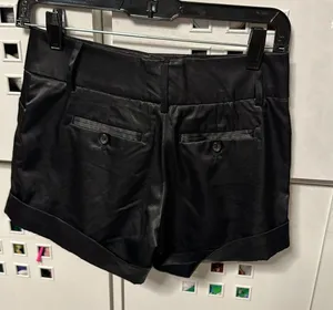Zara shiny satin black shorts thumbnail 2