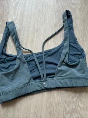 Athleta Heather Grey/Green Sports Bra thumbnail 3