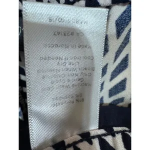 Talbots 2 Navy White‎ Blue Geometric Print Wide Leg Pants Women's Career Chic thumbnail 4