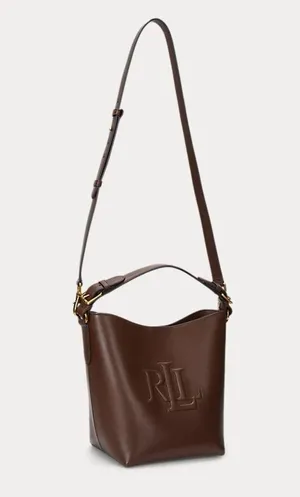 Lauren Ralph Lauren Leather Medium Witley Bucket Bag in Dark Mahogany, NEW $395 thumbnail 6