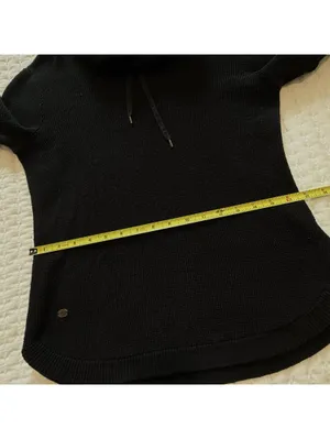Lauren Ralph Lauren Black Waffle Knit Cowl Neck Long Sleeve Sweater Sz S Small thumbnail 4