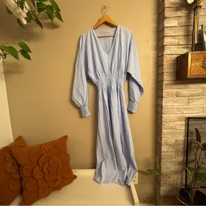 BALI LANE Carla‎ Long Sleeve Linen Dress thumbnail 3