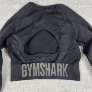 Gymshark Shirt Womens Small Black Cropped Long Sleeve Thumbhole Athletic Top thumbnail 2