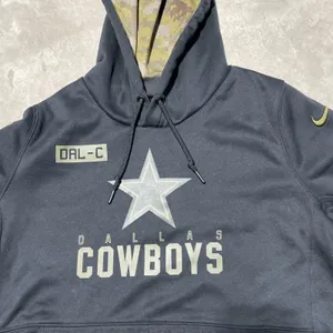 Nike Dallas Cowboys Hoodie Women's SZ L Black Green Camo Salute Service On Field thumbnail 3
