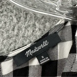 Madewell Button Back‎ Buffalo Check Tie Tee Short Sleeve Gingham Women's Small thumbnail 3