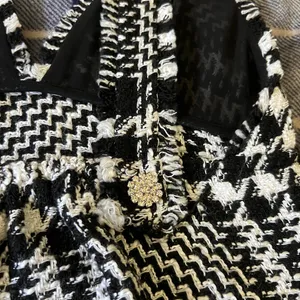 Zara Short pinafore-style dress black and white houndstooth thumbnail 7
