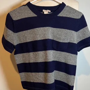 J. Crew Navy and Gray Striped lambs wool Short Sleeve Tee thumbnail 5
