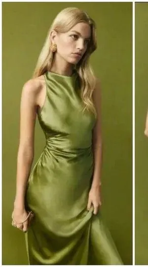 💕REFORMATION💕 Casette Silk Dress ~ Artichoke Green 10 NWT thumbnail 2