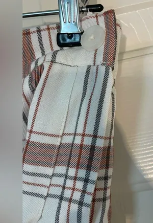NWT Aerie white and brown plaid pleated mini skirt size small thumbnail 3