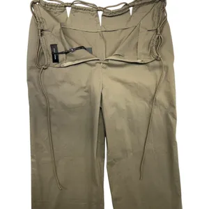 WHITE FOX Olive Green Wide Leg‎ Pants Tie Waist Drawstring Cargo Style thumbnail 6