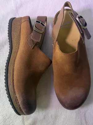 Dansko Chestnut Brown Leather Slingback Clogs thumbnail 5