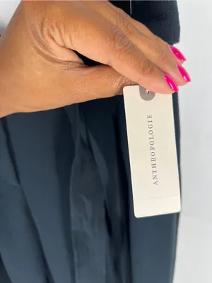 Anthropologie Navy Paperbag-Waist Tailored Trousers thumbnail 7