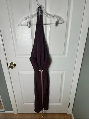 House of CB Florentina Merlot Draped Midi Dress L thumbnail 5