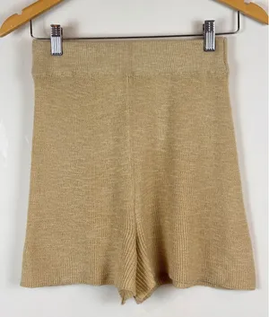 Free People FP Beach Malibu Knit Shorts Beige XS High Rise Coastal Boho thumbnail 1