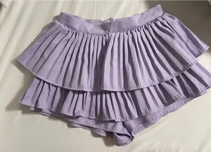 Purple Pleated Layered Skirt Size M thumbnail 4