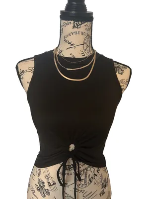 Size Large Peekaboo Crop Black thumbnail 1