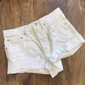 J. Crew Women's White Casual Denim Jean Shorts Size 25 roll up‎ Festival hi rise thumbnail 1