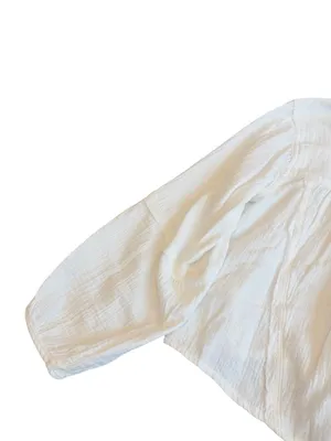 We The Free Ivory Cotton Gauze Popover Blouse Long Sleeve V Neck Small Women's thumbnail 13