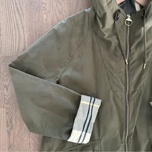 Barbour Keldy Water Resistant Showerproof Tartan Gold Jacket Dusky Green US 8 thumbnail 4