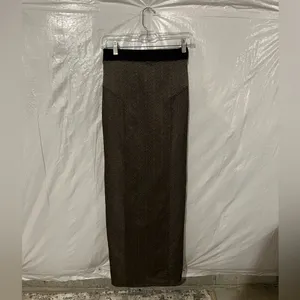 Free People Black & Gold Slit Midi Skirt Size XS thumbnail 5