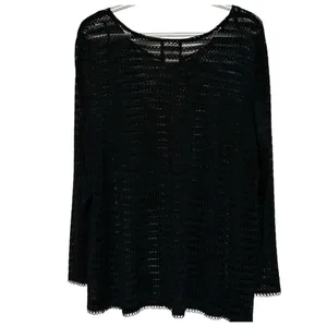 Positive Attitude Women's Black Lace/Mesh Long Sleeve Blouse Tan Tank Size‎ 18 thumbnail 2