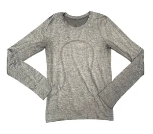 Lululemon Swiftly Tech Long Sleeve Women 4 Grey Fair Seamless Running Top thumbnail 1