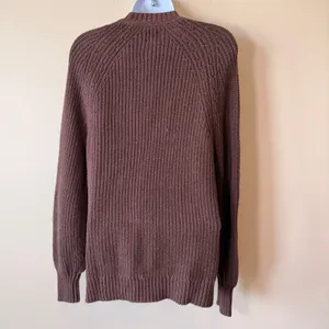 GAP Women 100% Cotton Cardigan S Brown Chunky Knit V-Neck Button Front Granola thumbnail 8