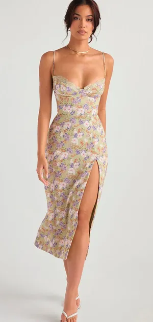 House Of CB Charlotte Peony Print Midi Sundress size M thumbnail 2