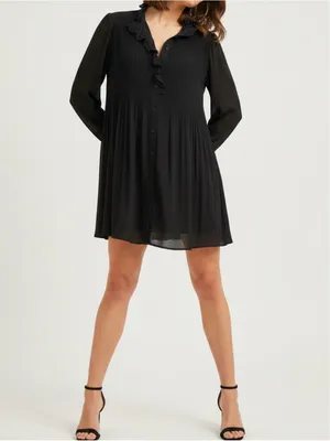 SÉZANE Camelia Long Sleeve Mini Dress, Black, FR42/US10 thumbnail 4