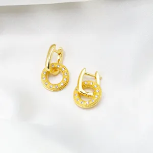 Donut Link Dangling Earrings Gold thumbnail 4