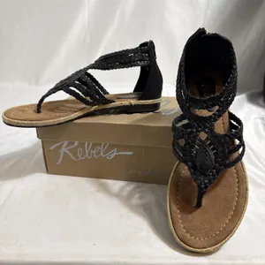 Rebel Sugar Black Sandals Womens 7M thumbnail 1