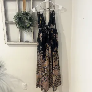 Anthropologie Cutout Maxi Dress Sheer Black Motif Size‎ XS Cover Up Boho thumbnail 12