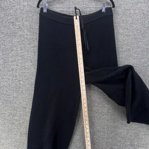 Free People Beach Hailey Pants L Cotton Textured Knit Wide Leg Cropped Coastal thumbnail 11