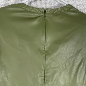 Adidas Ivy Park Size XL-1X Bodysuit Faux Leather Long Sleeve Wild Pine Green thumbnail 12