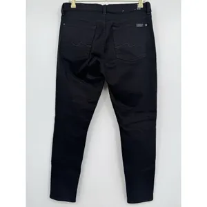 7 For All Mankind Ankle Gwenevere Jeans Black Distressed Skinny Stretch Size 31 thumbnail 2