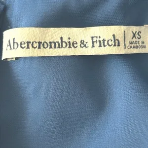 Abercrombie & Fitch Dress XS Blue Waist Cutout Damask Puff Sleeve Maxi Midi Boho thumbnail 7