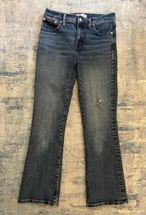 Madewell Distressed Kick Out Crop Jeans Style: NM243 Size 27 thumbnail 1