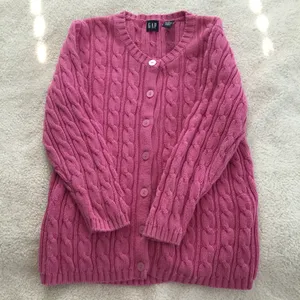 Gap Vintage Cable Knit Cardigan Sweater Pink - Sz S thumbnail 3
