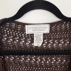 United States Sweaters Brown Shrug Shimmer Crochet Y2K Layering Fairy Size 18/20 thumbnail 2