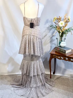 ☀️NWT Michael Costello x REVOLVE Shirley Sequin Tiered Gown Mauve Sz S❤️ thumbnail 6