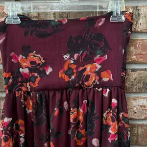 RU Apparel Strapless Dark Floral Maxi Size Small Romantic Dark Whimsy Y2K thumbnail 6