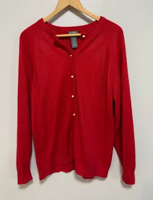 Designer’s Original Red Button-Up Cardigan – Size Large thumbnail 1