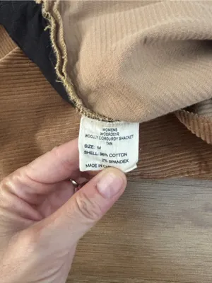 Woolly Dry Goods Women's Corduroy Shacket Tan thumbnail 6