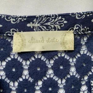 Altar'd State Size L Navy Blue Print‎ Lace Detail thumbnail 10