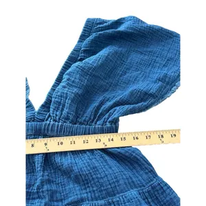 Aerie Pool To Party Flutter Sleeve Dress Cover Up Medium V Neck Gauzy Blue #C3-1 thumbnail 3