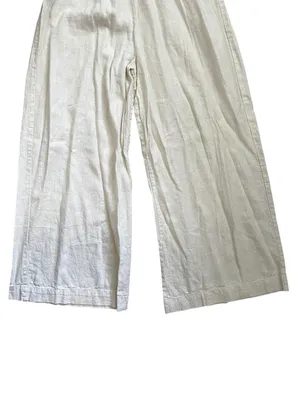 Emerson Fry Arctic Wolf Linen Blend Pull On Wide Leg Pants Cream XS thumbnail 5
