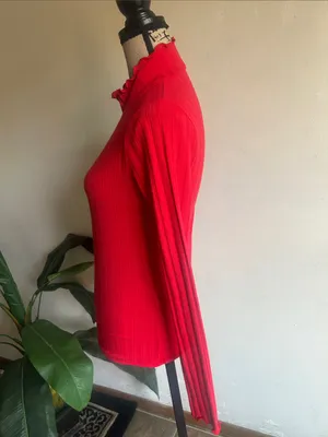J. Crew Ribbed Scalloped Trim Red Turtleneck Sweater Size XS NWT thumbnail 7
