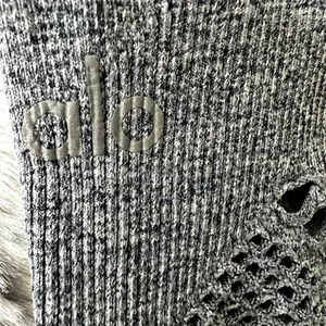 1014. Alo Yoga Radiance High Waist Seamless Legging Cutout Gray small thumbnail 3