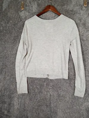 Hollister Light Gray Button V‑Neck Cardigan Button Front Cardigan Womens M thumbnail 7