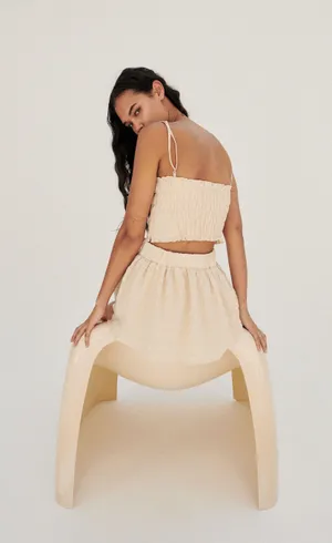 Bustier Smocked Crop Top thumbnail 2
